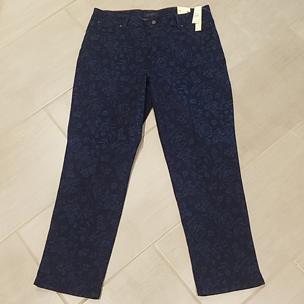 Talbots Curvy Floral Cotton Blue Jeans